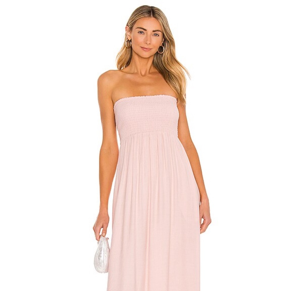 Revolve Midi Dress in Baby Pink